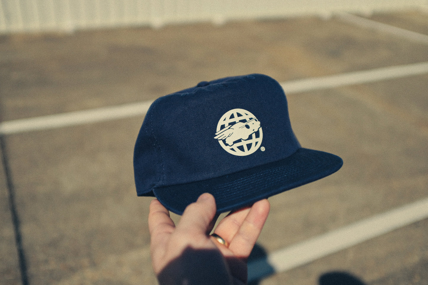 Heritage 5 Panel Cap | Midnight Blue & Ivory