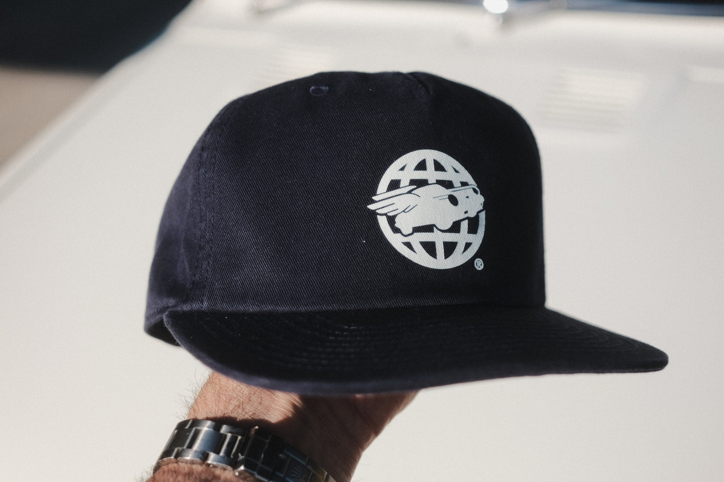 Heritage 5 Panel Cap | Midnight Blue & Ivory