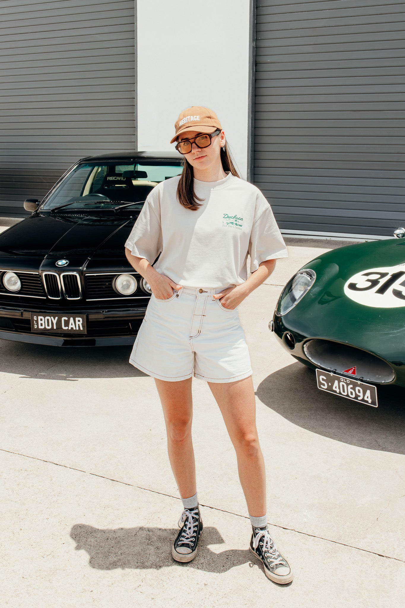 Workshop Heavy Tee | Ivory & Almond Green