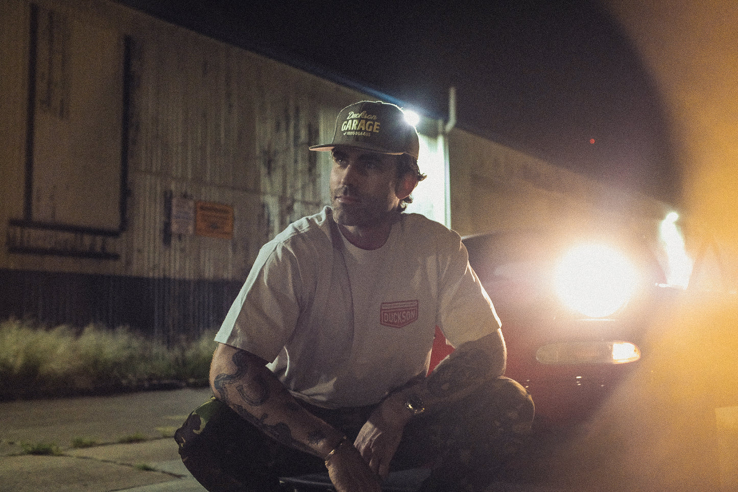 Owner's Manual Tee | Ivory & Sunrise Red