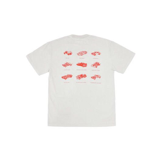 Owner's Manual Tee | Ivory & Sunrise Red